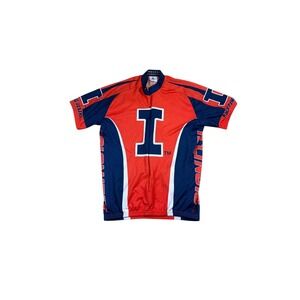 Illinois Fighting Illini Cycling Jersey XL Orange Navy